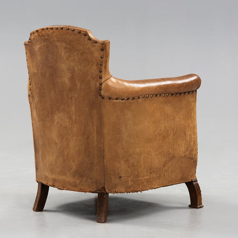 Otto Schulz, a brown leather easy chair, Boet, Gothenburg ca 1931.