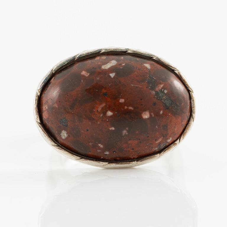 Jan-Christer Lundqvist, ring, sterlingsilver med porfyr, Skövde 1995.