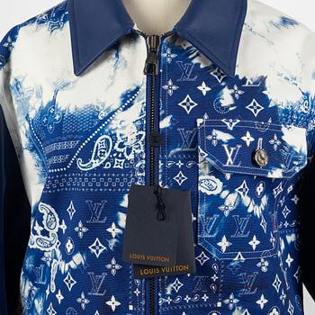 Louis Vuitton, jacka, "Monogram Bandana Mix Leather Denim Jacket", 2022 collection by Virgil Abloh, storlek 46.