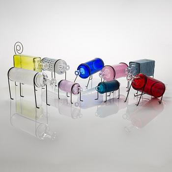 Markku Salo, A complete series of annual glass dogs 2013-2020, all nine signed, numbered 28/50 or 28/100. Nuutajärvi.