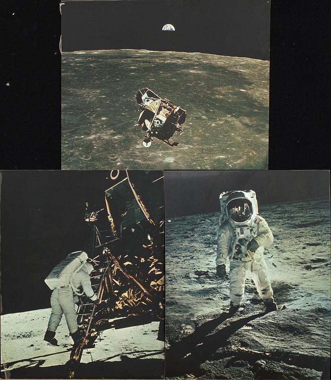 HASSELBLAD / NASA, FOTOREPRODUKTIONER, 3 st, på plastskiva, 1960-tal.