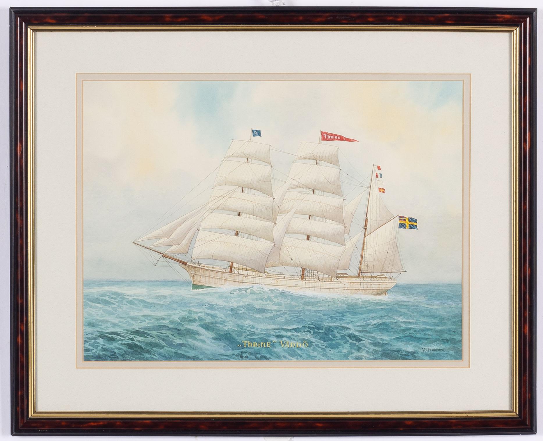 Vojtehovitch, the three-masted barque "Thrine" of Väddö.