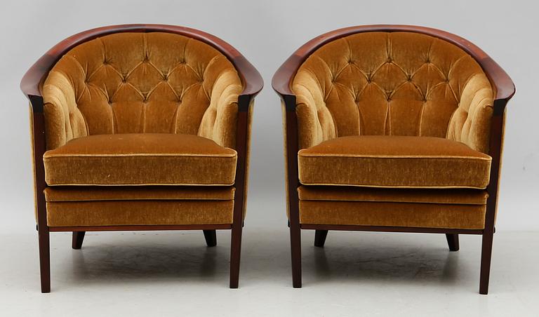 FÅTÖLJER, 1 par, Bröderna Andersson, Ekenässjön, 1900-talets andra hälft.