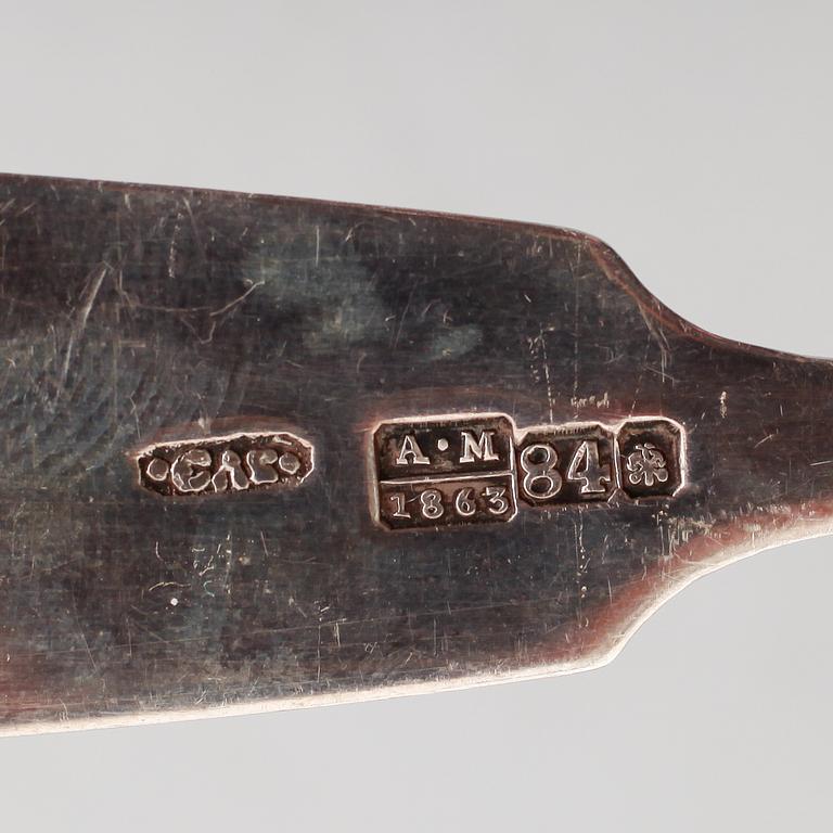 BESTICK, 18 delar, silver, Ryssland, bla 1863, 1896. Vikt ca 324 gram.