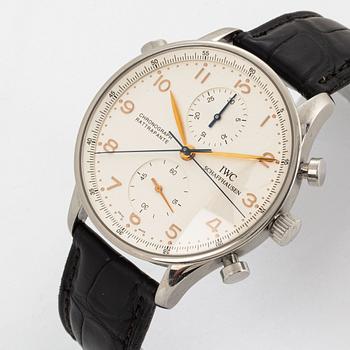 IWC, Schaffhausen, Portuguese, Rattrapante, chronograph(Split-Seconds), wristwatch, 41 mm.