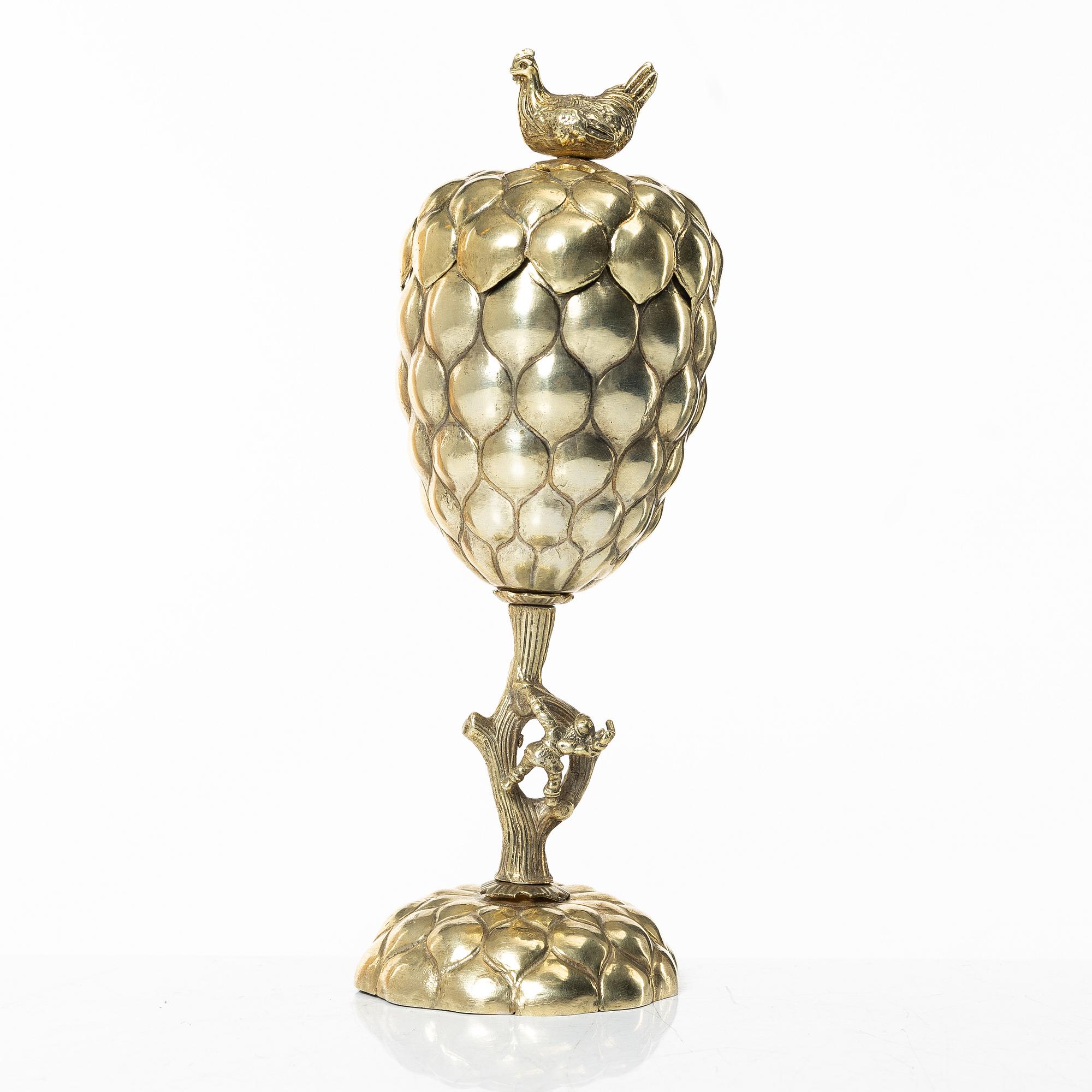 A silver gilt grape cup, historicism, 19th Century.