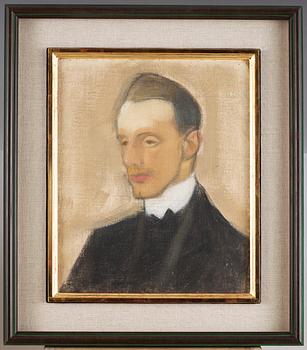 Helene Schjerfbeck, "Einar Reuter (studie i brunt)" (Einar Reuter (study in brown)).