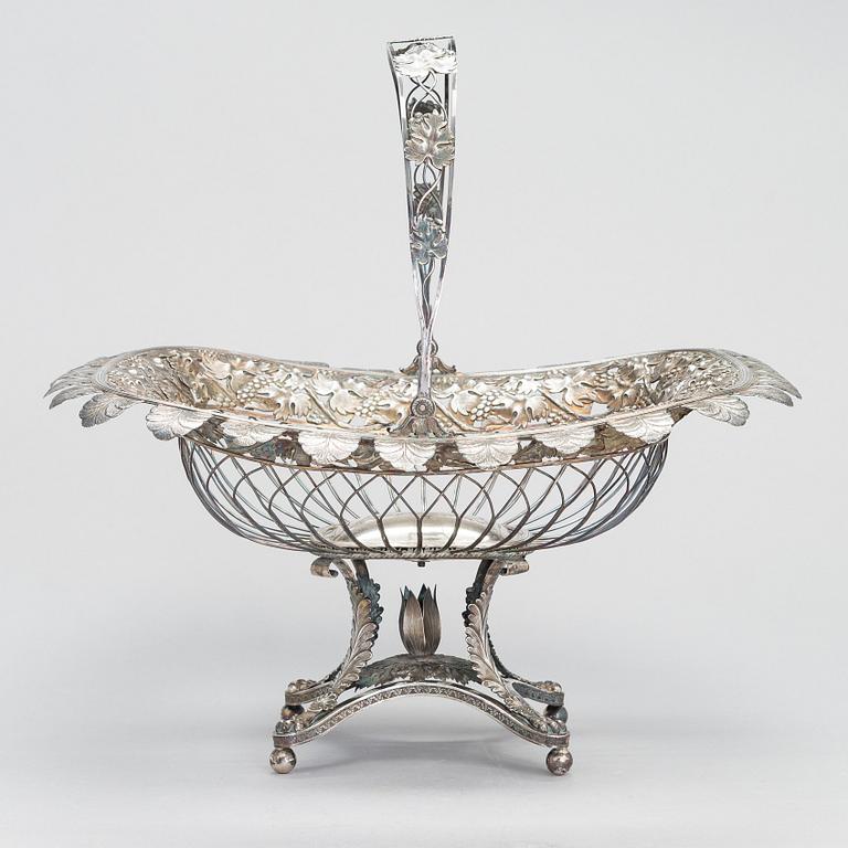 A silver sweetmeat basket, maker's mark of Fredrik Strömsten, active in Helsinki 1813-60.