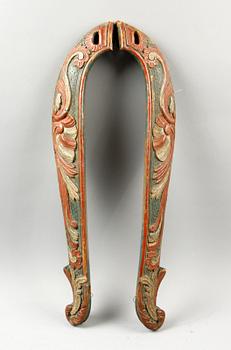 LOKOR, ett par, samt SELBÅGE, allmoge, 1800-tal.