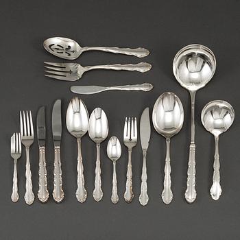 BESTICKSCHATULL, med bestickservis 124 delar, nysilver, Storbritannien.