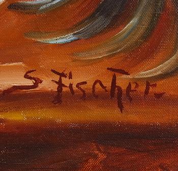 OKÄND KONSTNÄR, olja på duk, sign S. Fischer.