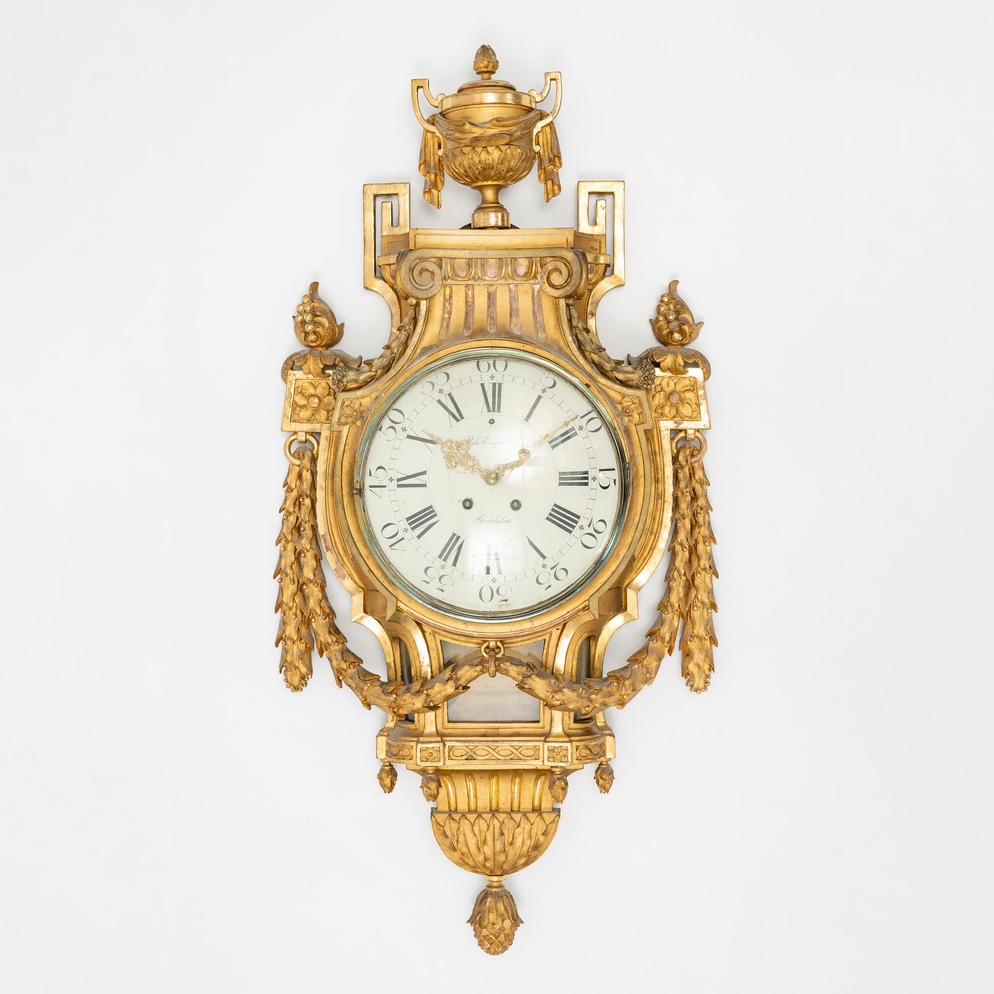 Robert Engström, väggpendyl, gustaviansk stil, Stockholm, 1900-talets första hälft.