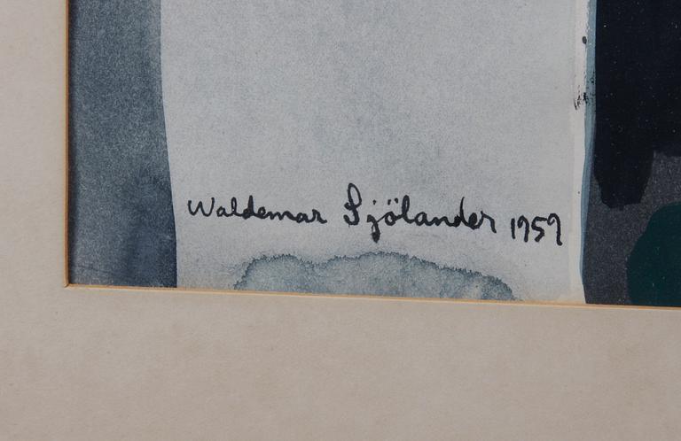 SJÖLANDER, WALDEMAR. Akvarell, sign o dat -59.