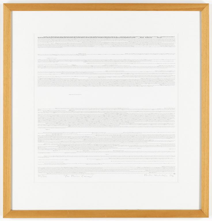 MARTIN WICKSTRÖM, litografi. Signerad och daterad 1996. Numrerad 99/200.