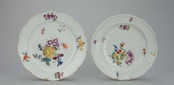 TALLRIKAR, 4 st, porslin, Meissen, 1700-tal.