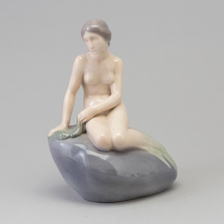 An Edvard Eriksen porcelain figure 'The Little Mermaid, for Royal Copenhagen, Denmark, 1940s.