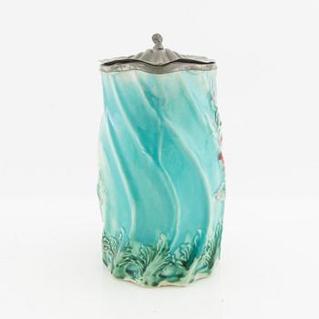 Toddy pot Art Nouveau around 1900 majolica.