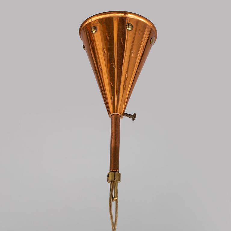 A 1970s copper ceiling light, Denmark.