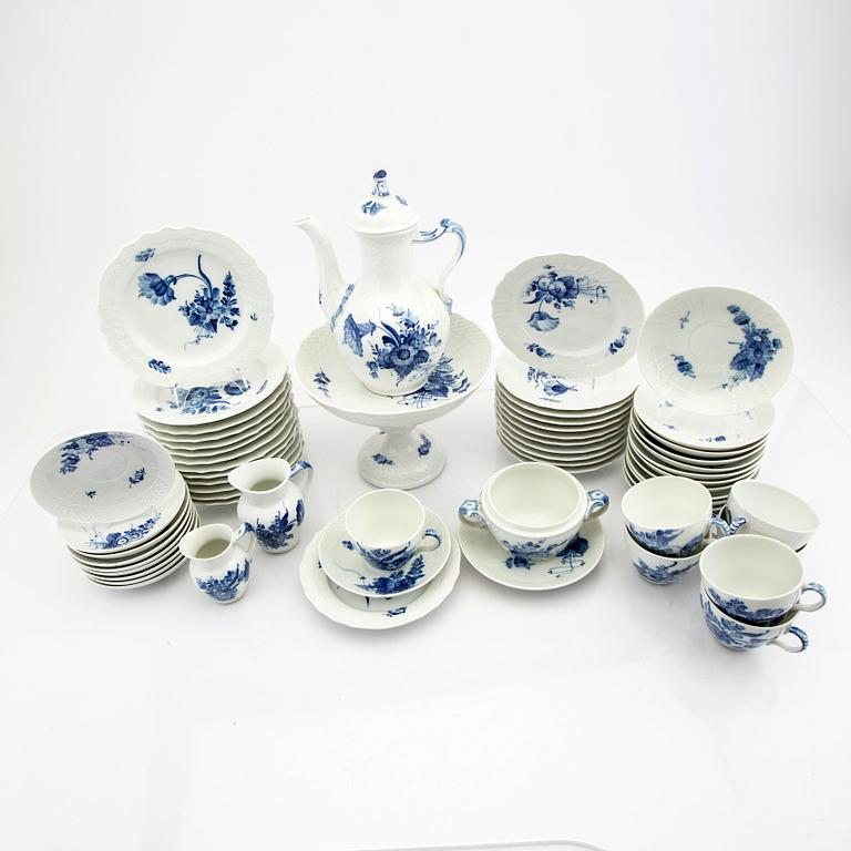 Coffee service 54 dlr "Blå Blomst" Royal Copenhagen Denmark porcelain 1953-1983.
