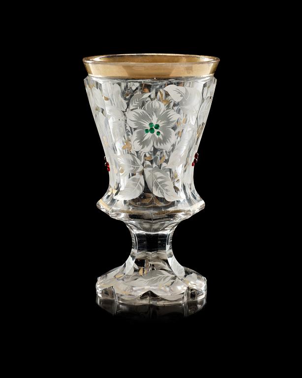 A russian glass cup, mid 19th Century.