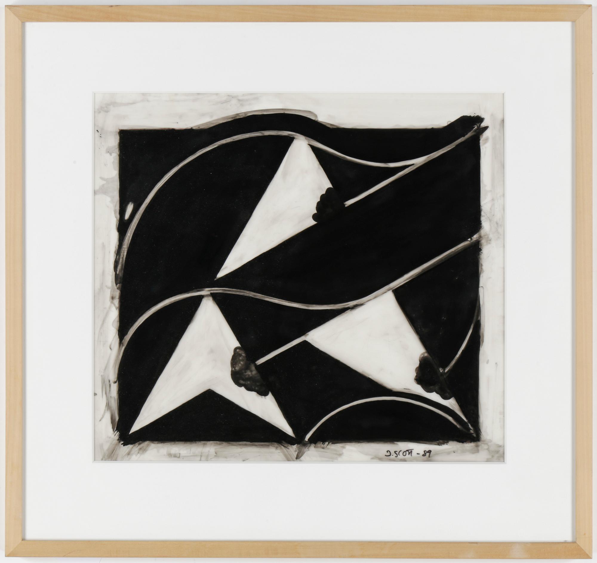 JOHAN SCOTT, blandteknik på akrylfilm, signerad och daterad -89.