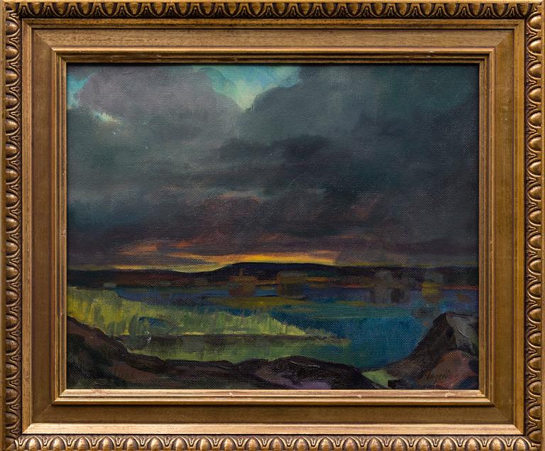 KARL INGELIUS, olja på pannå, signerad.