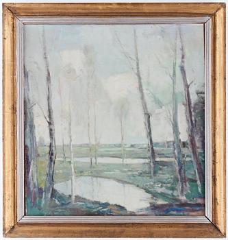 HUGO CARLBERG, olja på pannå, sign.