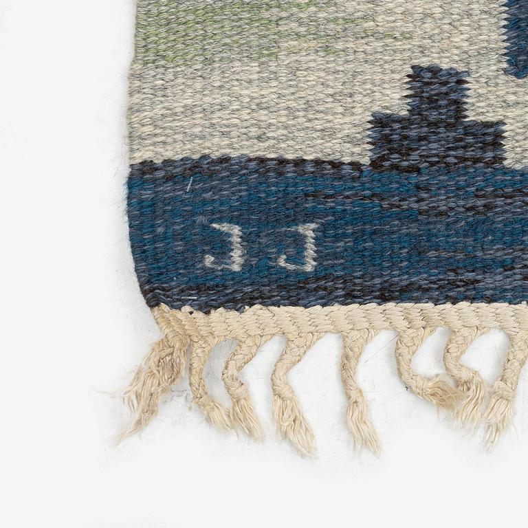 Judith Johansson, a carpet, 'Enebacken', flat weave, c. 307 x 196 cm, signed JJ.