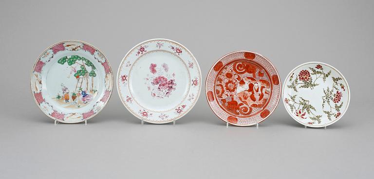 TALLRIKAR, 4 st, porslin, Kina & Japan, 1700-1900-tal.