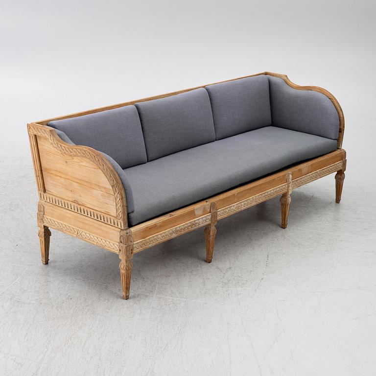 A Gustavian sofa, late 18th Century.