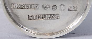 BÄGARE, 3 st, silver. Bla Borgila, Stockholm 1944.