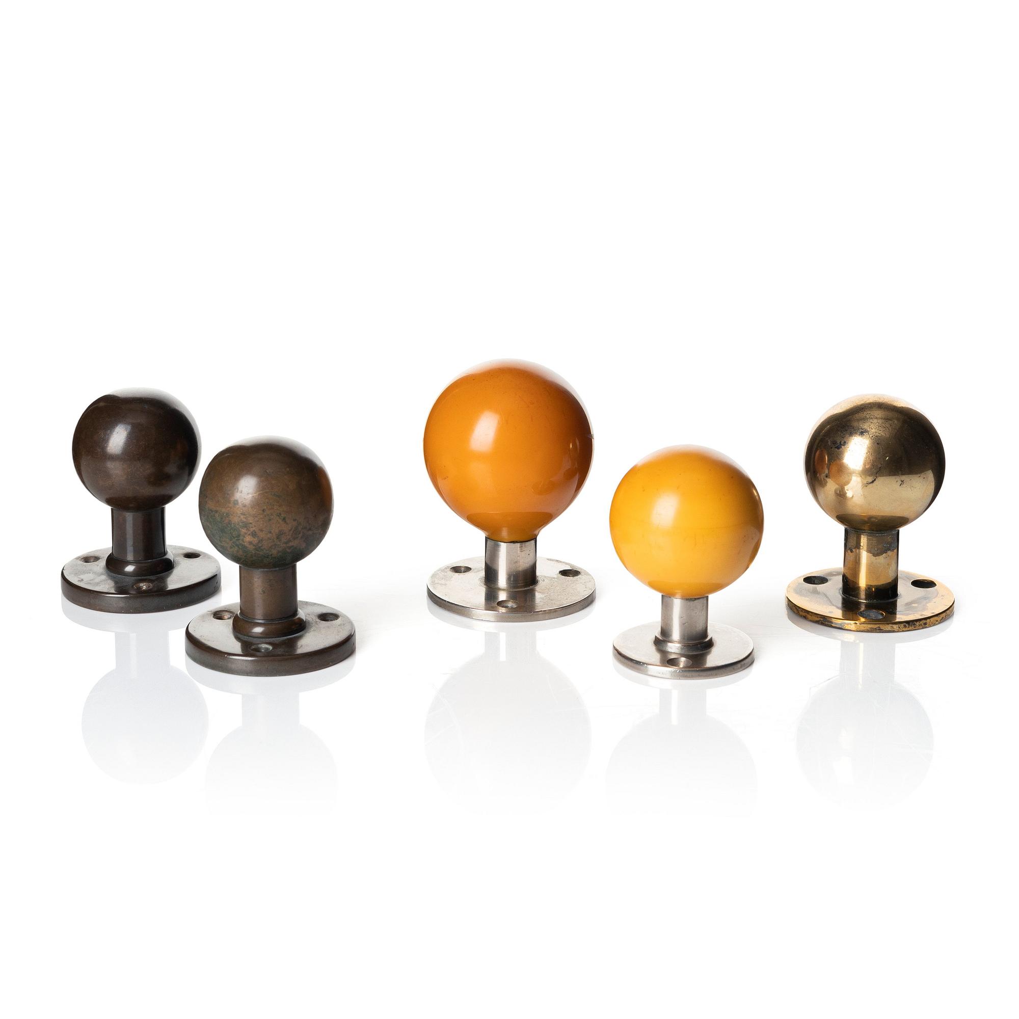 5 handles, reportedly by architect Sven Markelius, Sweden 1930s.