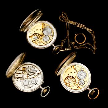 FICKUR, 3 st, silver, Tyskland, sekelskiftet 1900.