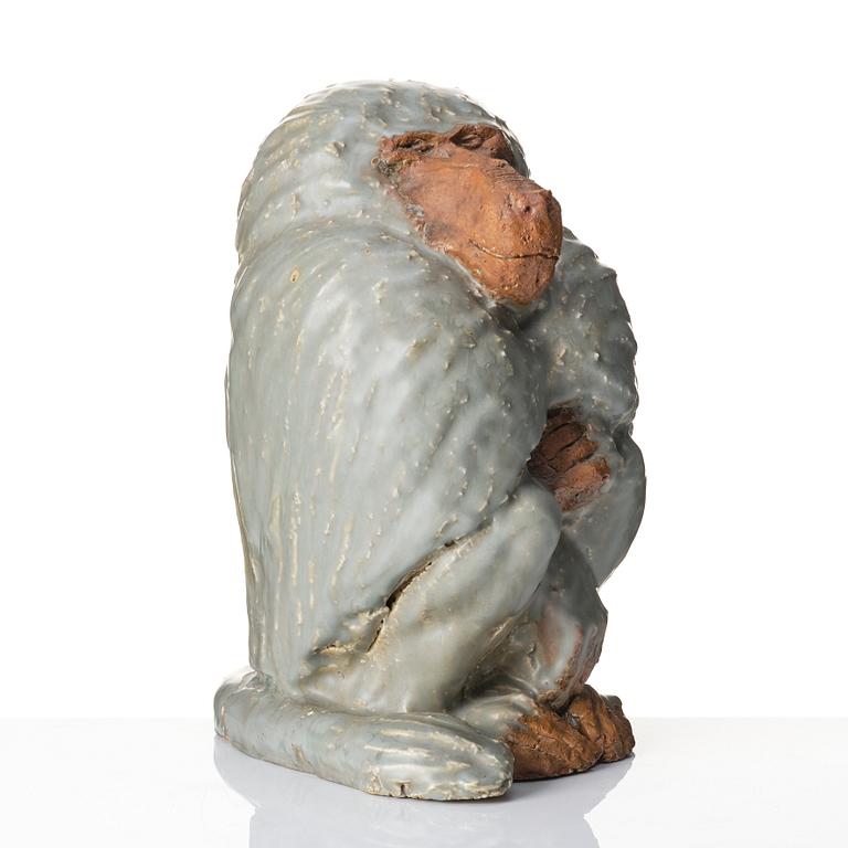 Michael Schilkin, a stoneware sculpture of a monkey, Arabia, Finland, probably 1940s.