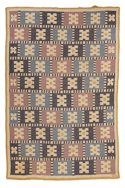 Sigvard Bernadotte, MATTO, "Vitsippa", flat weave, ca 303 x 197,5 cm, signed SB.