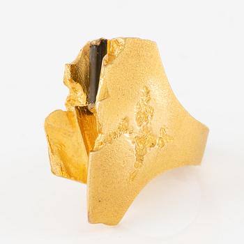 A Björn Weckström ring "Tourmaline river" 18K gold with tourmaline, for Lapponia.