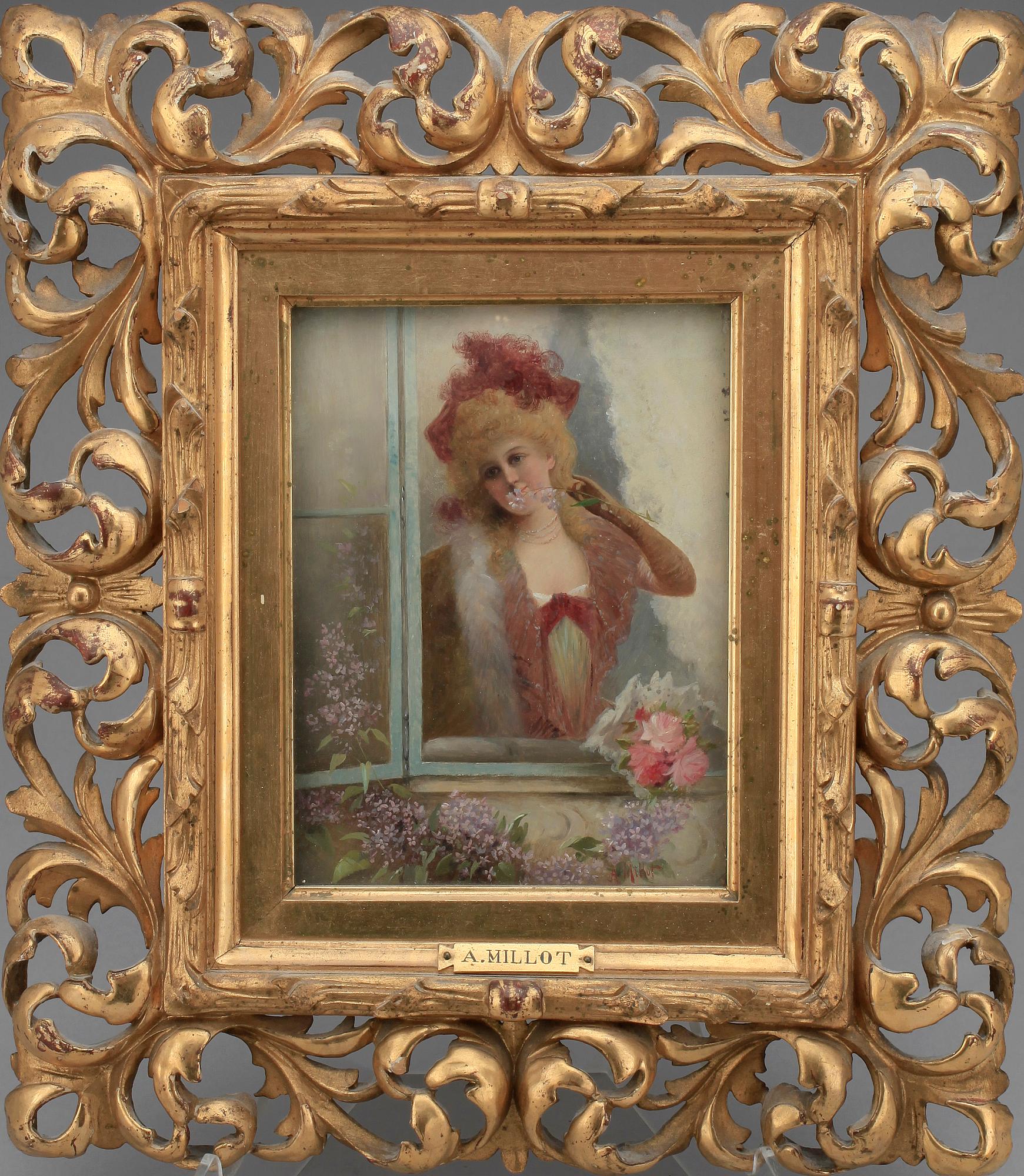 ADOLPHE PHILIPPE MILLOT, olja på pannå, sign.