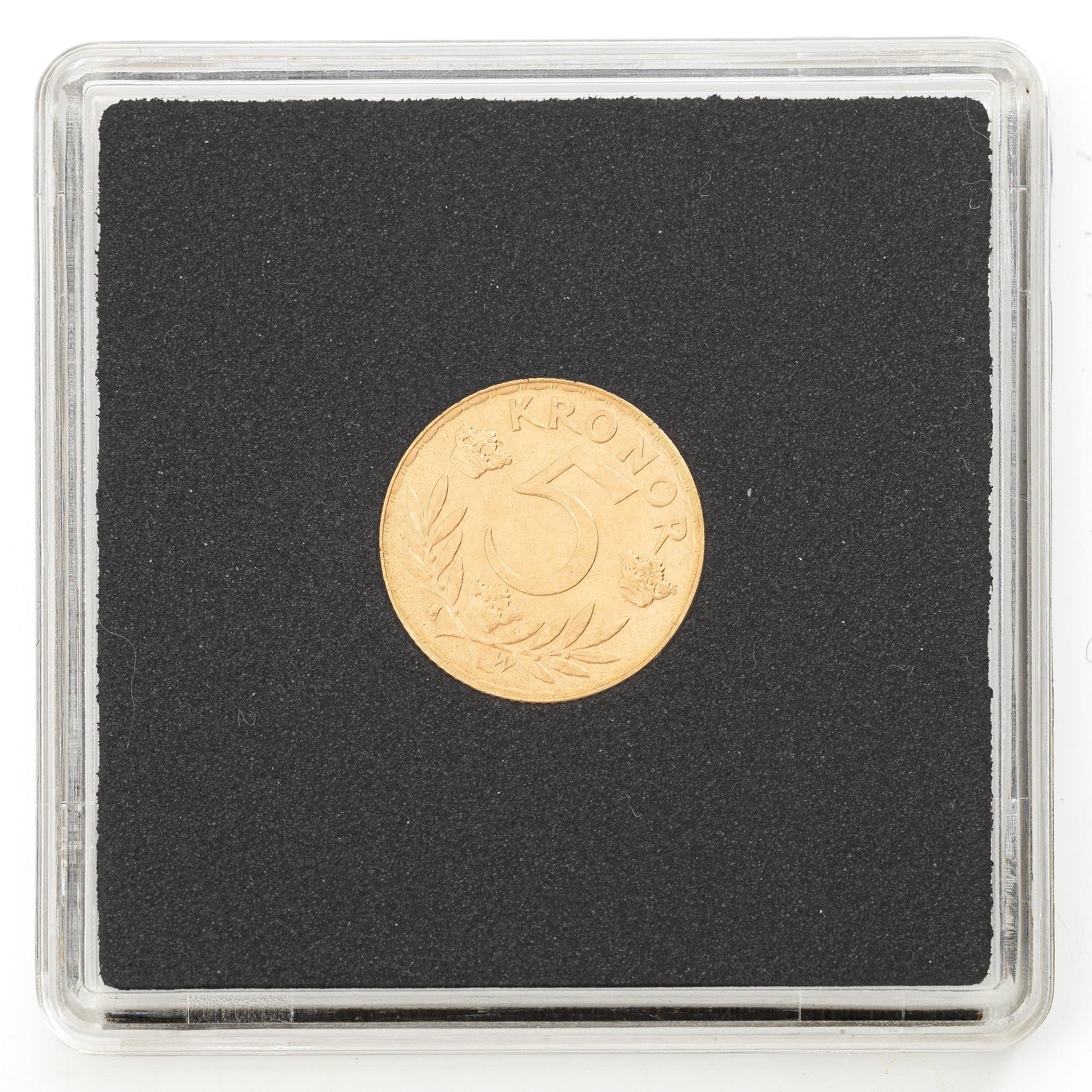 Guldmynt, Sverige, Gustav V, 5 kr, 1920.