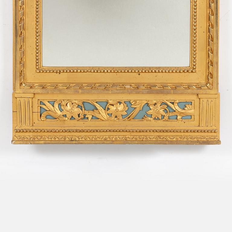 A Gustavian mirror, late 18th century.