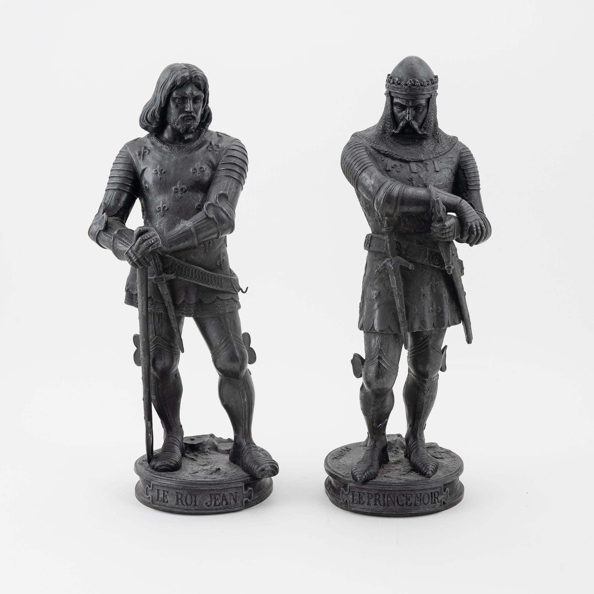 Two sculptures, after Auguste Joseph Peiffer.