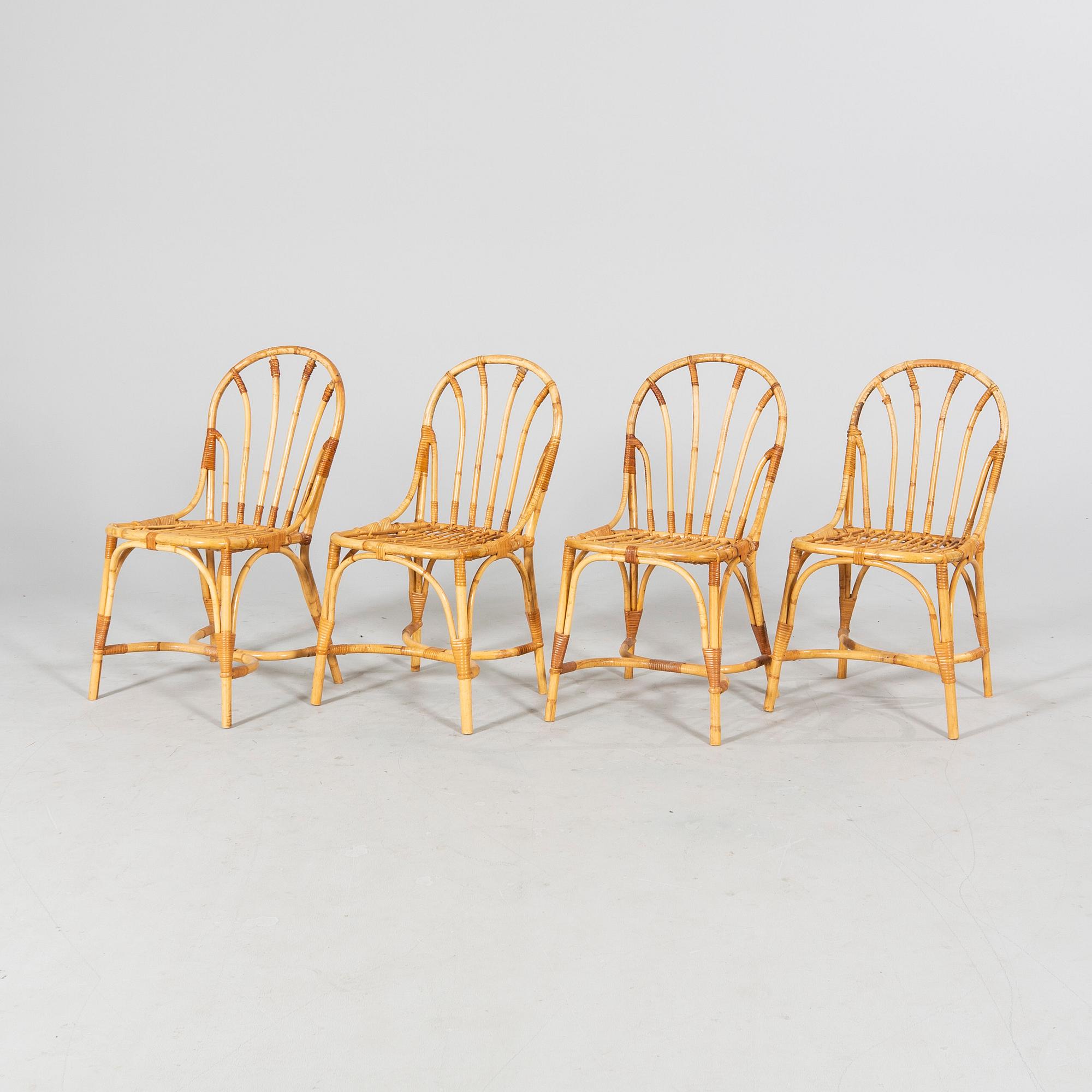 Josef Frank, a set of four model '1164' chairs, Firma Svenskt Tenn, Sweden.