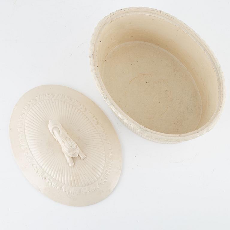 A creamware pâté tureen, Empire, presumably Rörstrand, Sweden.