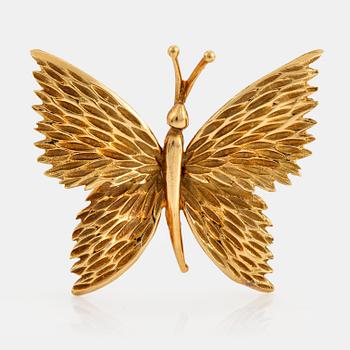 1050. A Tiffany brooch in 18K gold designed as a butterfly.