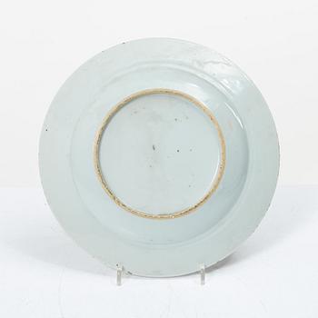 Seven export porcelain plates, China, Qing dynasty, 18th century.