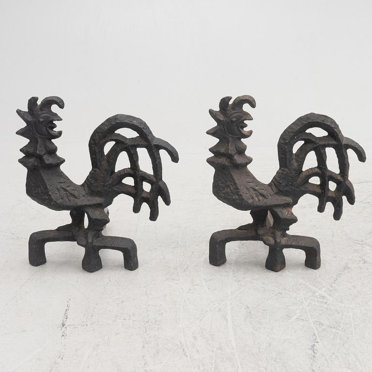 Olle Hermansson, a pair of andirons, Husqvarna, Sweden, 1960's.