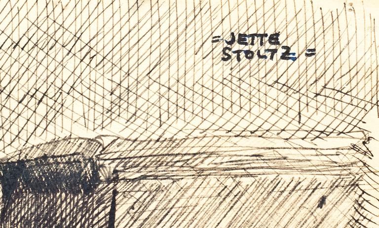 JETTE STOLTZ, tusch, signerad.