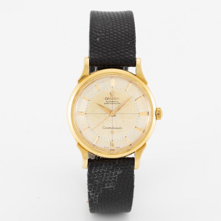 Omega, Constellation, "Pie-pan", wristwatch, 34.5 mm.