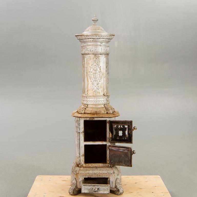 An early 1900s cast iron stove.