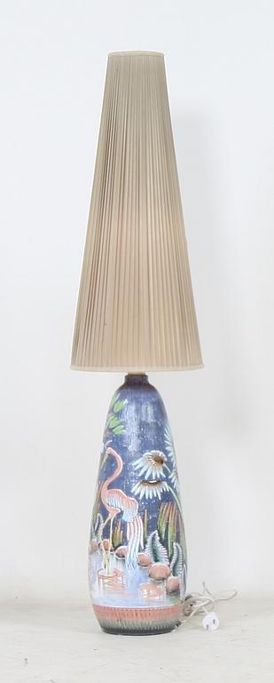 GOLVLAMPA, glaserat lergods, Alingsås Keramik, 1900-talets tredje kvartal.
