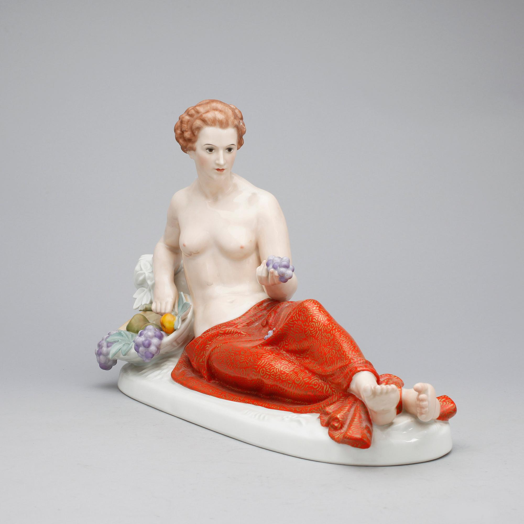 FIGURIN, porslin, modell 839, Hugo Meisel, sign H. Meisel, Rosenthal, 1930-tal.